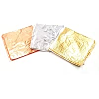 JZK 300 Hojas de pan de oro de Imitación papel de plata de Imitación- papel oro rosa Imitación para artesanías arcilla…